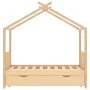 Kinderbettstruktur mit massivem Kiefernholzschubladen 80x160 cm. von , Kinderbetten und Betten für Kinder - Ref: Foro24-32214...
