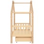 Estructura cama infantil con cajón madera pino maciza 80x160 cm by , Cribs and beds for children - Ref: Foro24-322146, Price:...