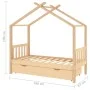 Kinderbettstruktur mit massivem Kiefernholzschubladen 80x160 cm. von , Kinderbetten und Betten für Kinder - Ref: Foro24-32214...