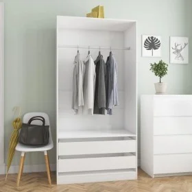 Sperrholzschrank glänzend weiß 100x50x200 cm von , Kleiderschränke - Ref: Foro24-800609, Preis: 233,58 €, Rabatt: %