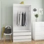 Armario de madera contrachapada blanco brillo 100x50x200 cm de , Armarios roperos - Ref: Foro24-800609, Precio: 259,88 €, Des...