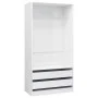 Armario de madera contrachapada blanco brillo 100x50x200 cm de , Armarios roperos - Ref: Foro24-800609, Precio: 259,88 €, Des...