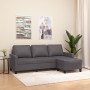 3-seater sofa with gray synthetic leather ottoman, 180 cm by , Sofas - Ref: Foro24-3201026, Price: 303,65 €, Discount: %