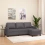 3-seater sofa with gray synthetic leather ottoman, 180 cm by , Sofas - Ref: Foro24-3201026, Price: 299,00 €, Discount: %