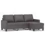 3-seater sofa with gray synthetic leather ottoman, 180 cm by , Sofas - Ref: Foro24-3201026, Price: 299,00 €, Discount: %