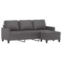 3-seater sofa with gray synthetic leather ottoman, 180 cm by , Sofas - Ref: Foro24-3201026, Price: 299,00 €, Discount: %