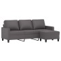3-Sitzer-Sofa mit Kunstleder Hocker grau 180 cm von , Sofas - Ref: Foro24-3201026, Preis: 303,65 €, Rabatt: %