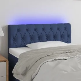 Kopfteil aus blauem Stoff mit LED 90x7x78/88 cm von , Kopf- und Fußteile - Ref: Foro24-3121936, Preis: 55,33 €, Rabatt: %