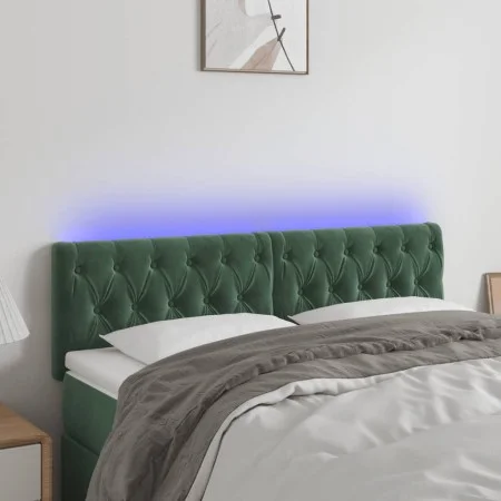 Dark gray velvet headboard with LED 160x7x78/88 cm by , Headboards and footboards - Ref: Foro24-3122005, Price: 81,59 €, Disc...