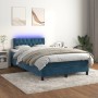 Cama box spring colchón y LED terciopelo azul oscuro 120x200 cm de , Camas y somieres - Ref: Foro24-3134577, Precio: 401,18 €...