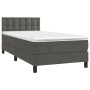 Box spring bed with mattress and LED dark gray velvet 80x200 cm by , Beds and slatted bases - Ref: Foro24-3134610, Price: 287...