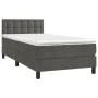 Box spring bed with mattress and LED dark gray velvet 80x200 cm by , Beds and slatted bases - Ref: Foro24-3134610, Price: 301...