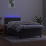 Box spring bed with mattress and LED dark gray velvet 80x200 cm by , Beds and slatted bases - Ref: Foro24-3134610, Price: 287...