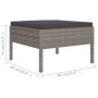 Set de muebles de jardín 5 pzas y cojines ratán sintético gris