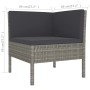 Set de muebles de jardín 5 pzas y cojines ratán sintético gris