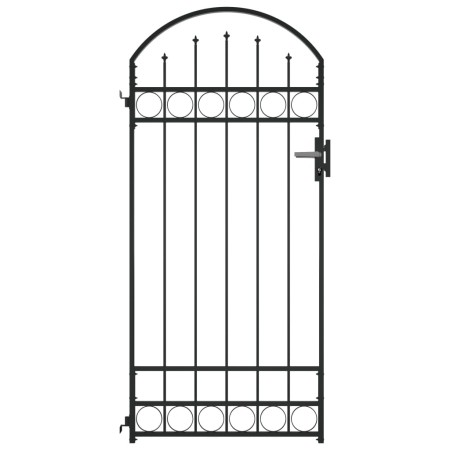 Garden gate with black steel arch 89x200 cm by , garden gates - Ref: Foro24-145750, Price: 130,51 €, Discount: %