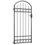 Puerta de jardín con arco de acero negro 89x200 cm de , Puertas de jardín - Ref: Foro24-145750, Precio: 145,48 €, Descuento: %