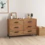 Solid pine wood sideboard in brown, 110x35x70 cm by , Sideboards - Ref: Foro24-349921, Price: 259,59 €, Discount: %