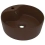 Luxurious matte dark brown ceramic sink and overflow 36x13 cm by , Sinks - Ref: Foro24-147039, Price: 48,13 €, Discount: %