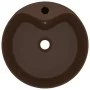 Luxurious matte dark brown ceramic sink and overflow 36x13 cm by , Sinks - Ref: Foro24-147039, Price: 48,13 €, Discount: %