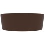 Luxuriöses matt-dunkelbraunes Keramikwaschbecken und Überlauf 36x13 cm von , Sinkt - Ref: Foro24-147039, Preis: 48,73 €, Raba...