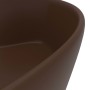 Luxuriöses Waschbecken und Überlauf aus dunkelbrauner, matter Keramik 36x13 cm von , Sinkt - Ref: Foro24-147039, Preis: 48,73...