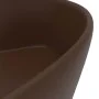 Luxurious matte dark brown ceramic sink and overflow 36x13 cm by , Sinks - Ref: Foro24-147039, Price: 48,13 €, Discount: %