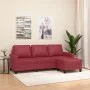 3 seater sofa with stool red synthetic leather 180 cm by , Sofas - Ref: Foro24-3201027, Price: 300,03 €, Discount: %