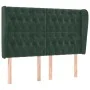 Headboard with dark green velvet ears 163x23x118/128cm by , Headboards and footboards - Ref: Foro24-3118349, Price: 177,63 €,...