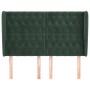 Headboard with dark green velvet ears 163x23x118/128cm by , Headboards and footboards - Ref: Foro24-3118349, Price: 170,59 €,...