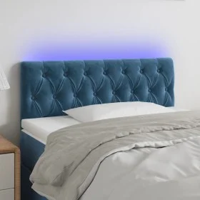 LED-Kopfteil aus dunkelblauem Samt, 100 x 7 x 78/88 cm von , Kopf- und Fußteile - Ref: Foro24-3121994, Preis: 66,48 €, Rabatt: %