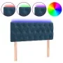 Dark blue velvet LED headboard 100x7x78/88 cm by , Headboards and footboards - Ref: Foro24-3121994, Price: 67,77 €, Discount: %