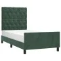 Dark green velvet bed frame with headboard 80x200 cm by , Beds and slatted bases - Ref: Foro24-3125907, Price: 159,44 €, Disc...
