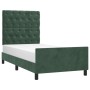 Estructura cama con cabecero terciopelo verde oscuro 80x200 cm de , Camas y somieres - Ref: Foro24-3125907, Precio: 151,70 €,...