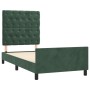 Estructura cama con cabecero terciopelo verde oscuro 80x200 cm de , Camas y somieres - Ref: Foro24-3125907, Precio: 151,70 €,...