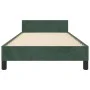 Dark green velvet bed frame with headboard 80x200 cm by , Beds and slatted bases - Ref: Foro24-3125907, Price: 159,44 €, Disc...