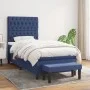 Cama box spring con colchón tela azul 90x190 cm de , Camas y somieres - Ref: Foro24-3136803, Precio: 379,03 €, Descuento: %