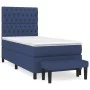 Box spring bed with blue fabric mattress 90x190 cm by , Beds and slatted bases - Ref: Foro24-3136803, Price: 379,06 €, Discou...