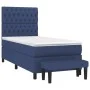 Box spring bed with blue fabric mattress 90x190 cm by , Beds and slatted bases - Ref: Foro24-3136803, Price: 379,06 €, Discou...