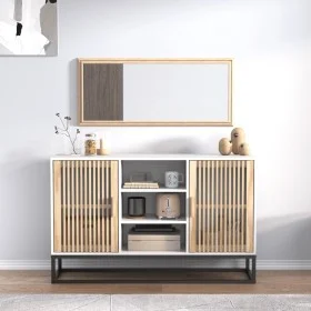 Aparador de madera contrachapada blanco 105x30x65 cm de , Aparadores - Ref: Foro24-352118, Precio: 115,06 €, Descuento: %