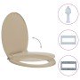 Tapa y asiento de váter con cierre suave ovalada beige
