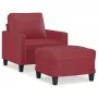 Roter Kunstledersessel mit Hocker 60 cm von , Sofas - Ref: Foro24-3201022, Preis: 182,77 €, Rabatt: %