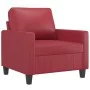 Red synthetic leather armchair with stool 60 cm by , Sofas - Ref: Foro24-3201022, Price: 182,77 €, Discount: %