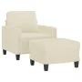 Cream synthetic leather armchair with stool 60 cm by , Sofas - Ref: Foro24-3201020, Price: 187,22 €, Discount: %