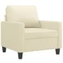 Cream synthetic leather armchair with stool 60 cm by , Sofas - Ref: Foro24-3201020, Price: 187,22 €, Discount: %