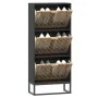 Mueble zapatero madera contrachapada negro 52x25x120 cm de , Zapateros y organizadores de calzado - Ref: Foro24-352128, Preci...
