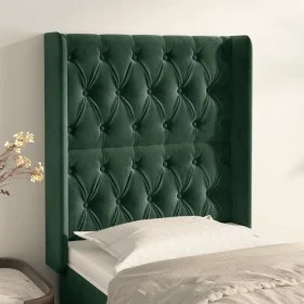 Headboard with dark green velvet ears 83x16x118/128 cm by , Headboards and footboards - Ref: Foro24-3119949, Price: 94,74 €, ...