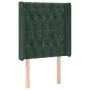 Cabecero con orejas de terciopelo verde oscuro 83x16x118/128 cm de , Cabeceros y pies de cama - Ref: Foro24-3119949, Precio: ...