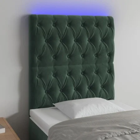 Kopfteil mit LED-Beleuchtung, dunkelgrüner Samt, 80 x 7 x 118/128 cm von , Kopf- und Fußteile - Ref: Foro24-3122793, Preis: 9...