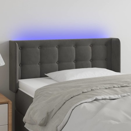 Dunkelgraues Samtkopfteil mit LED 83x16x78/88 cm von , Kopf- und Fußteile - Ref: Foro24-3123701, Preis: 51,92 €, Rabatt: %